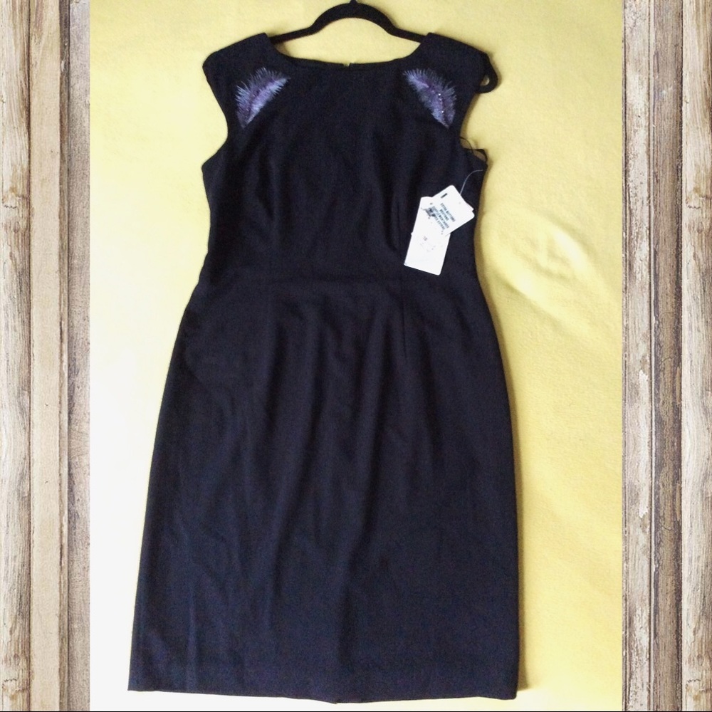 Nine West LBD w/ Feather Embroidery Detail 10